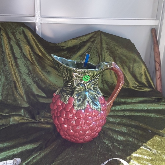 SOLD - Ceramic Fruit Pitcher - Picture 2 of 5